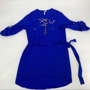 Live 4 Truth Royal Blue Long Sleeve Midi Dress - Medium
